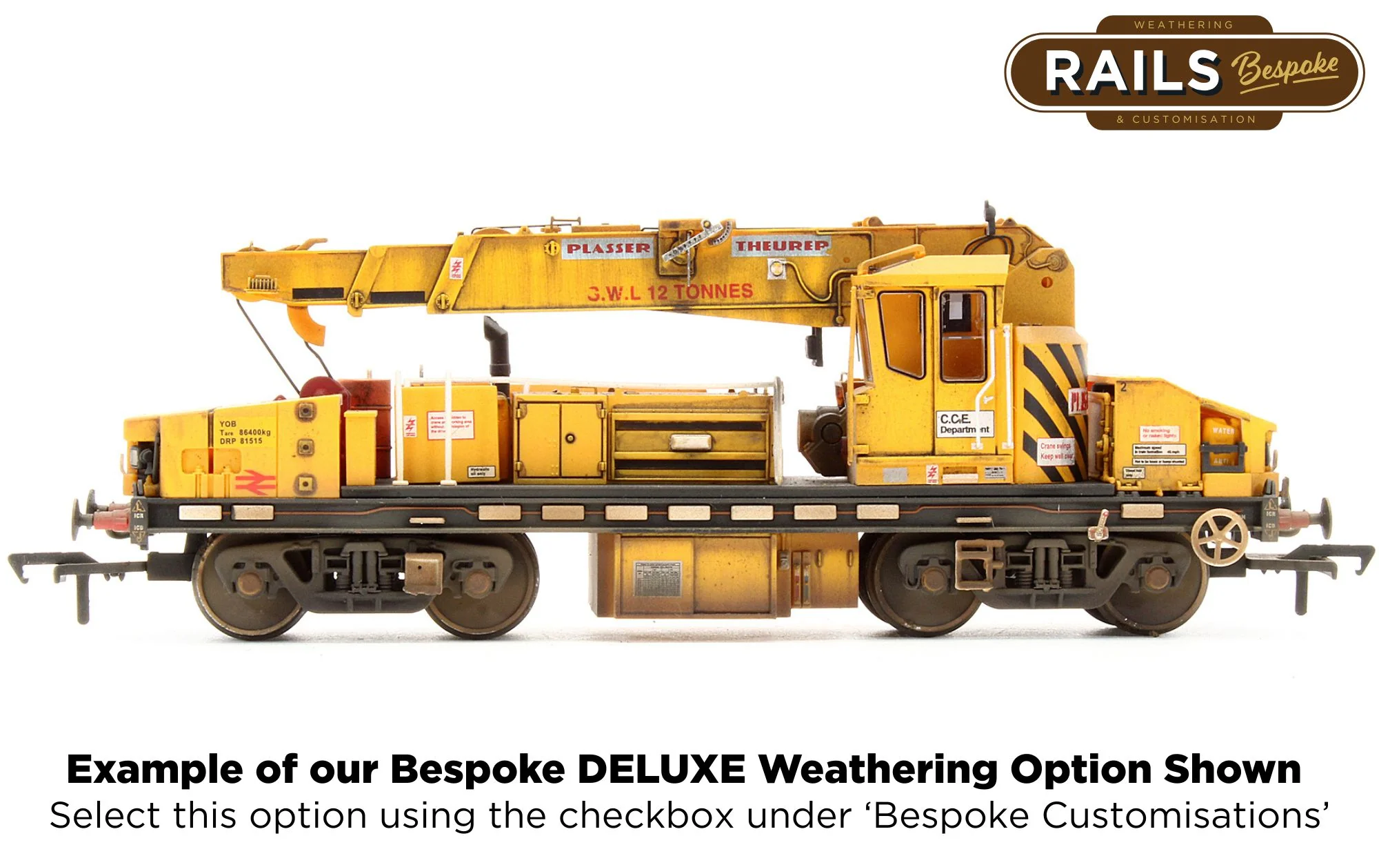 E87108 Plasser 12T YOB Diesel-Hydraulic Crane DRP81515 BR Departmental Yellow - Image 8