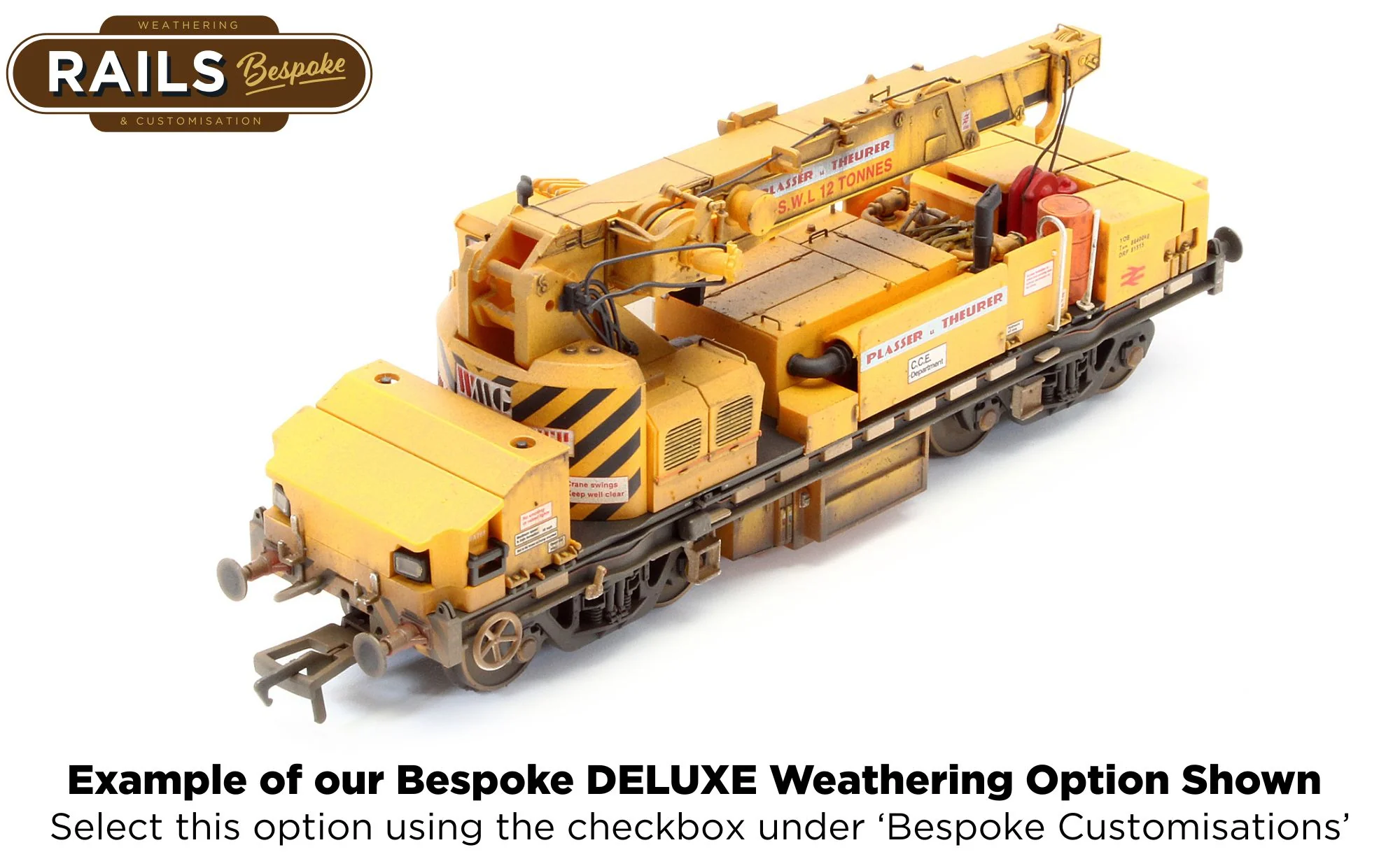 E87108 Plasser 12T YOB Diesel-Hydraulic Crane DRP81515 BR Departmental Yellow - Image 9