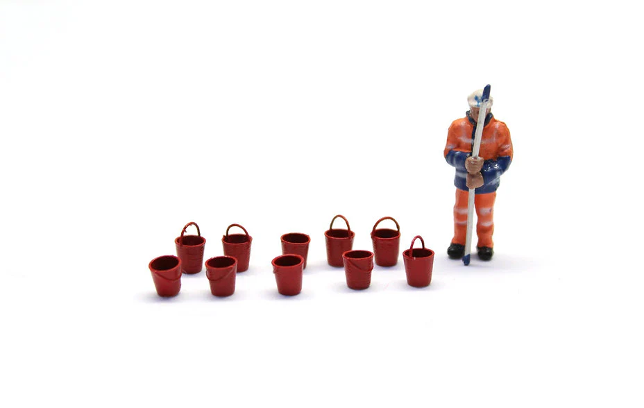BSFBRED10 Fire buckets with handles - RED - Pack of 10
