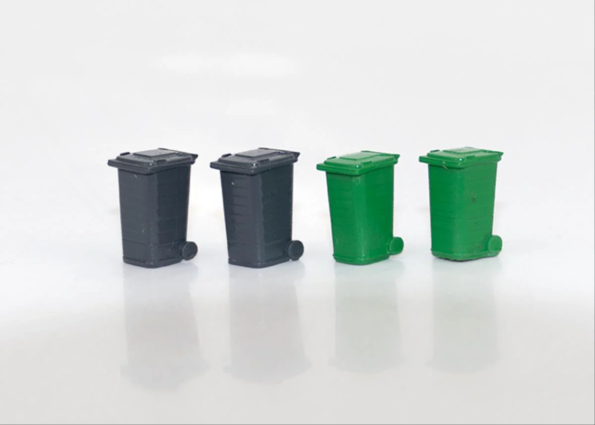 GM495 Wheelie Bins 4pcs (Pre-Built) 3D Printed