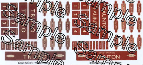 TSOO42 OO Gauge BR (Western Region) Truro & Taunton Station Signs