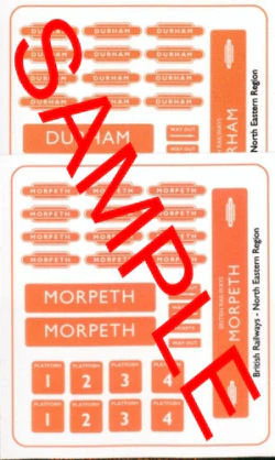 TSOO44 OO Gauge BR (North Eastern Region) Durham & Morpeth Station Signs