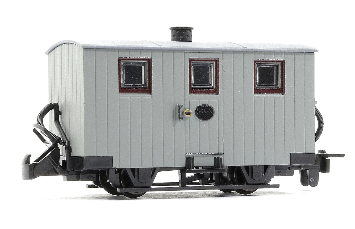 GR570UY GLT OO-9 Ffestiniog Railway 4-wheel Quarryman Coach, unlettered grey