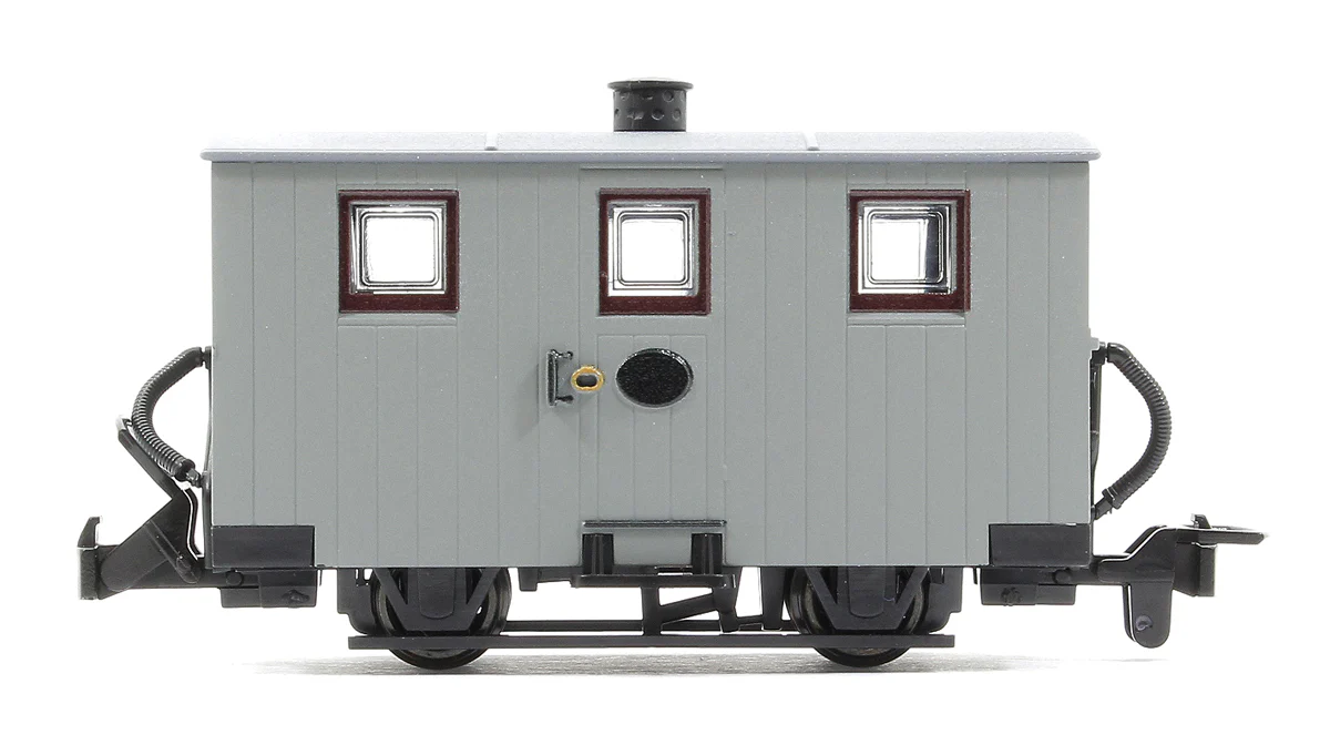 GR570UY GLT OO-9 Ffestiniog Railway 4-wheel Quarryman Coach, unlettered grey - Image 2