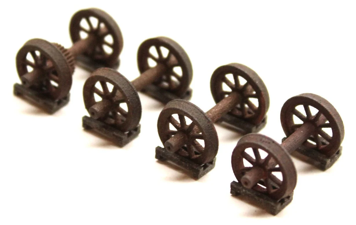 BS1052 Lowmac Axles & Chock Load - OO 1/76 PAINTED