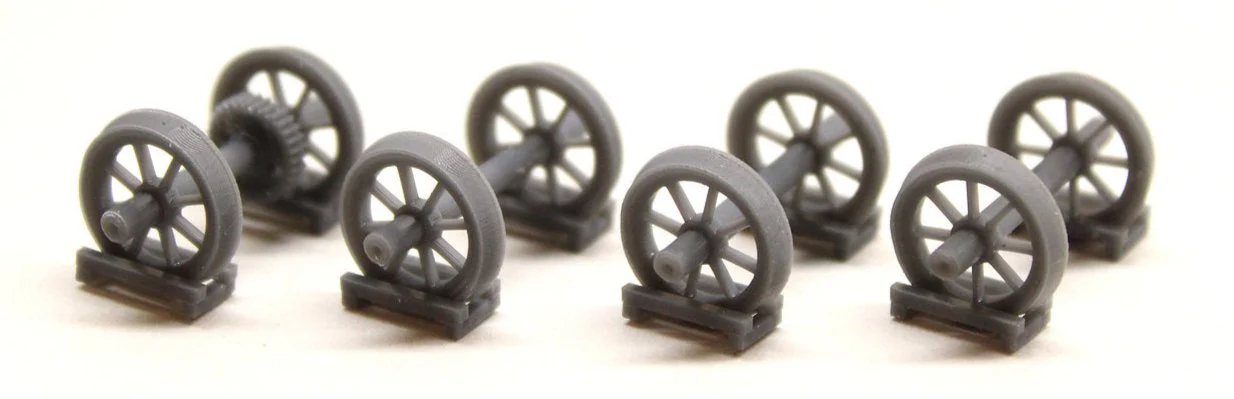 BS1053 Lowmac Axles & Chock Load - OO 1/76 UNPAINTED