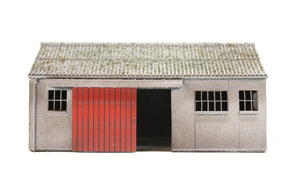 BS4001 Concrete Workshop Garage Peaked Roof - Red Door - Image 2