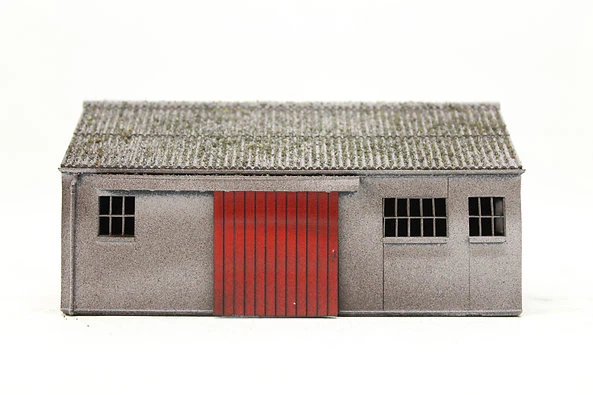 BS4001 Concrete Workshop Garage Peaked Roof - Red Door - Image 3
