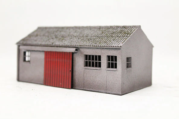 BS4001 Concrete Workshop Garage Peaked Roof - Red Door - Image 4