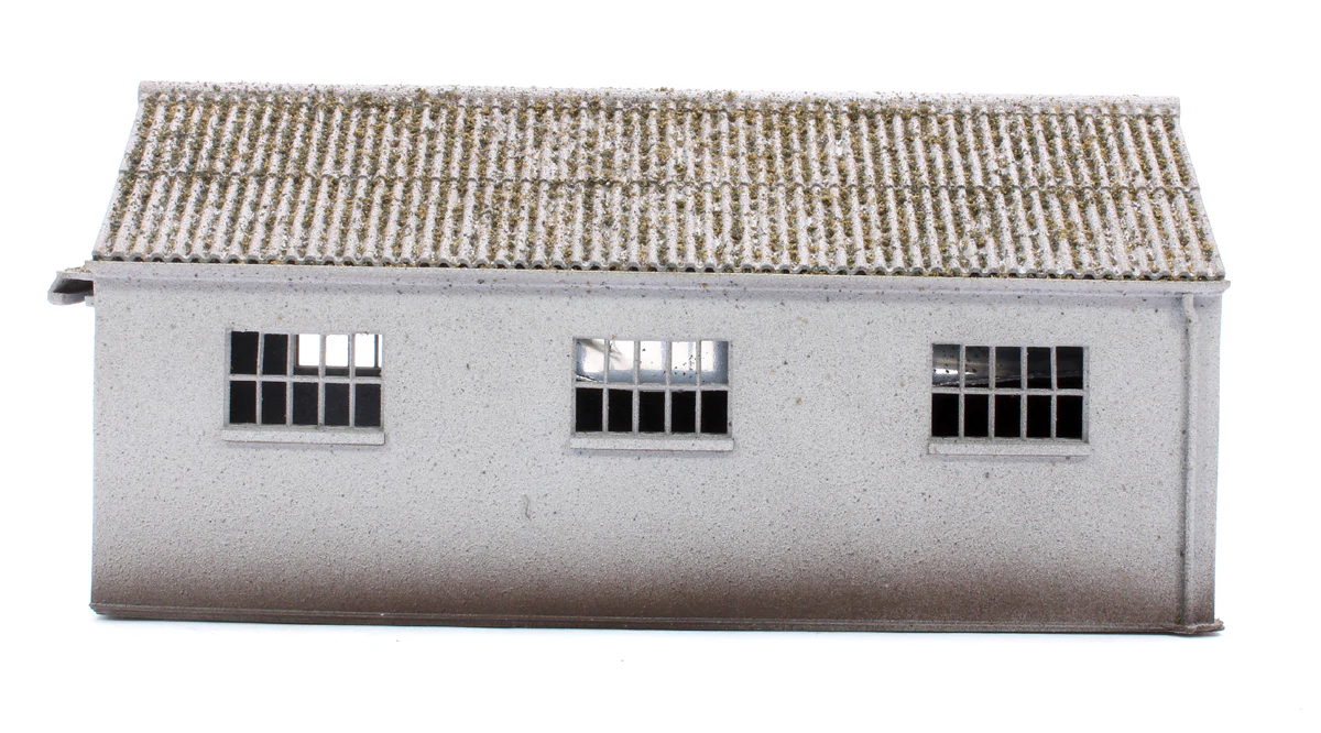 BS4005 Concrete Workshop Garage Peaked Roof - End Doors - Green Doors - Image 2