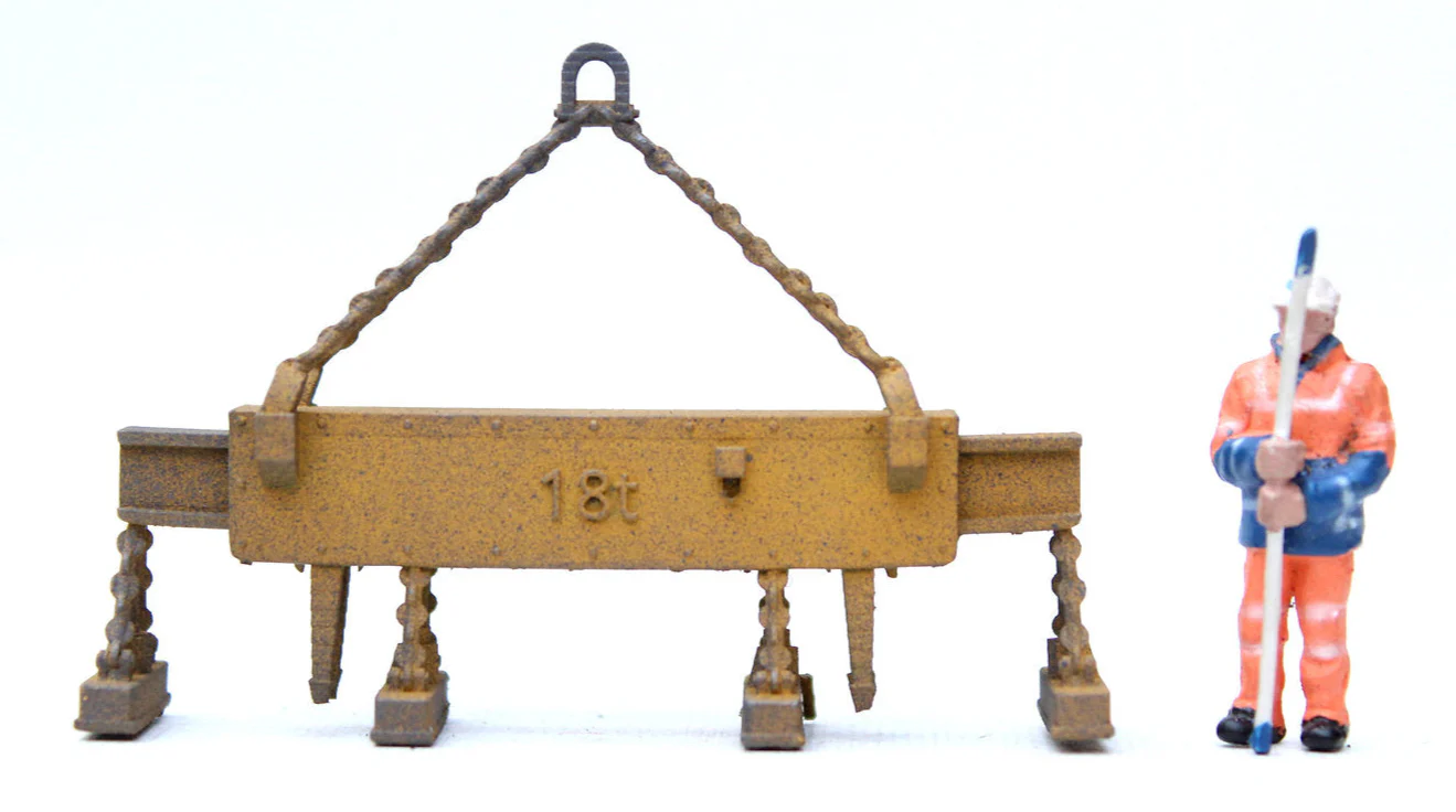 BS7017 Plate Lift Electromagnet Crane Attachment PAINTED - 1:76 OO Gauge