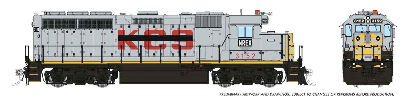 40542 GP40 NREX - ex-KCS: #3152 w/Extended Range DB - DCC Sound