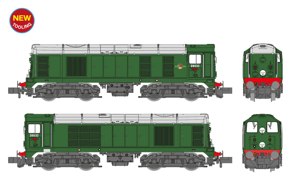 371-030A Class 20/0 Disc Headcode & Tablet Catcher D8032 BR Green (Late Crest) Diesel Locomotive - Image 6