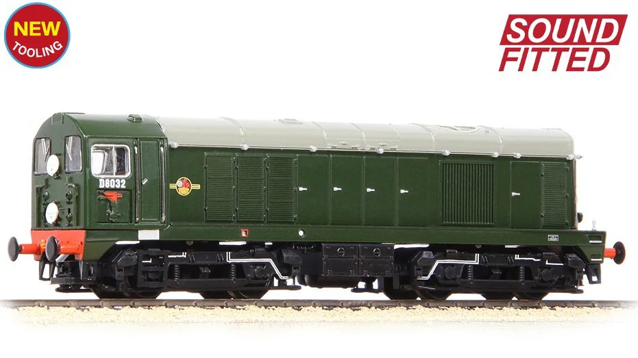 371-030ASF Class 20/0 Disc Headcode & Tablet Catcher D8032 BR Green (Late Crest) Diesel Locomotive - DCC Sound