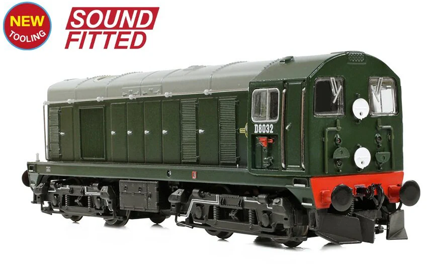 371-030ASF Class 20/0 Disc Headcode & Tablet Catcher D8032 BR Green (Late Crest) Diesel Locomotive - DCC Sound - Image 2