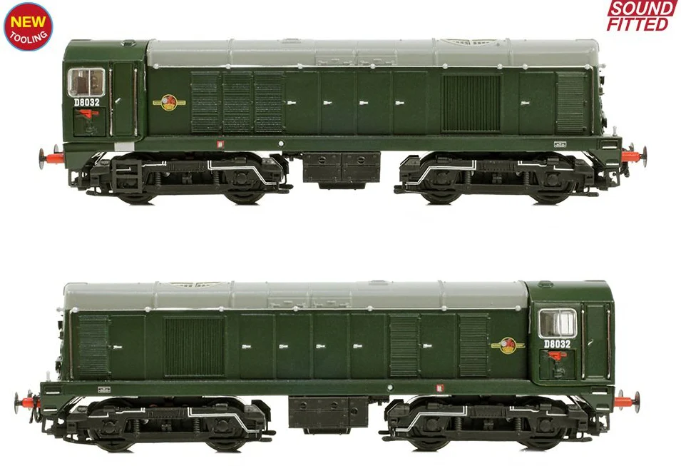 371-030ASF Class 20/0 Disc Headcode & Tablet Catcher D8032 BR Green (Late Crest) Diesel Locomotive - DCC Sound - Image 4