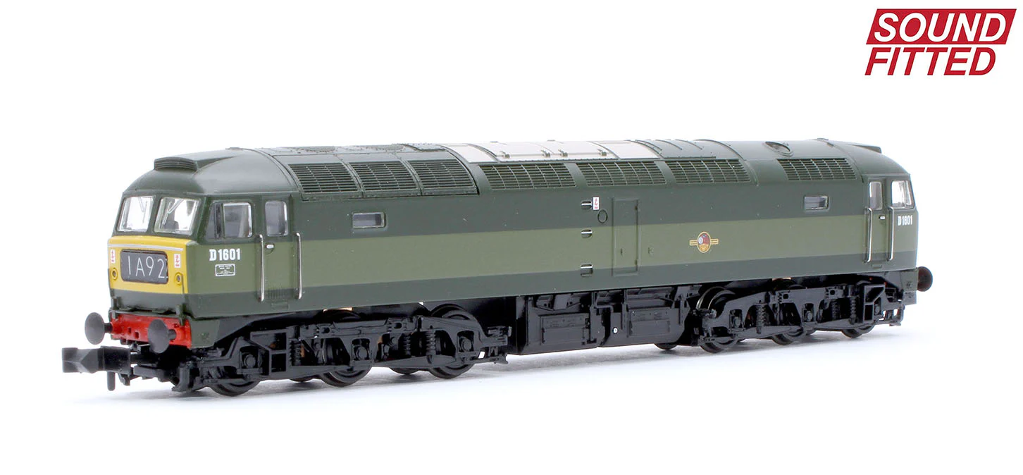 371-825ESF Class 47/0 D1601 BR Green (Small Yellow Panels) Diesel Locomotive - DCC Sound