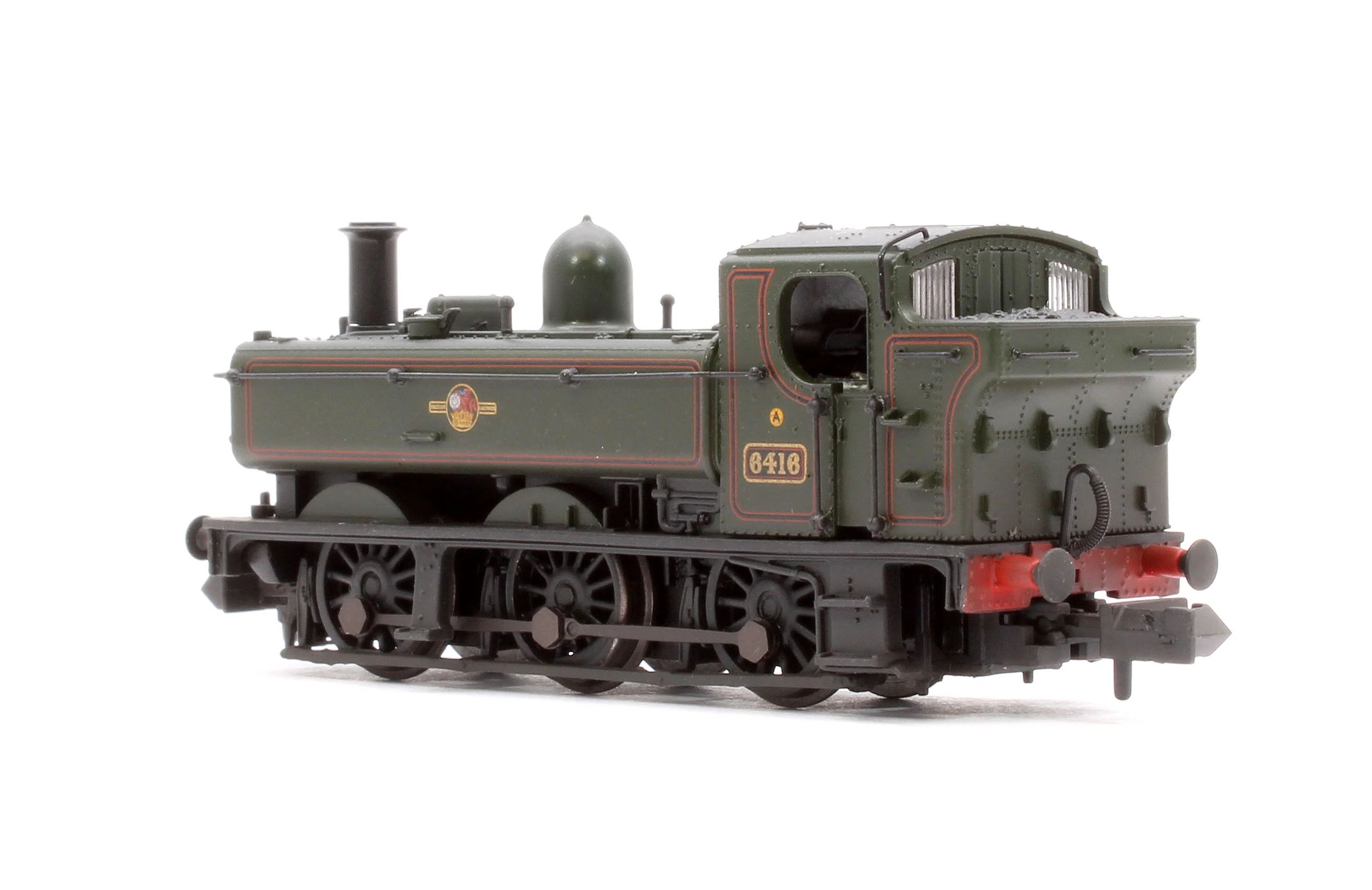 371-987B GWR 64XX Pannier Tank 6416 BR Lined Green (Late Crest) Steam Locomotive - Weathered - Image 2