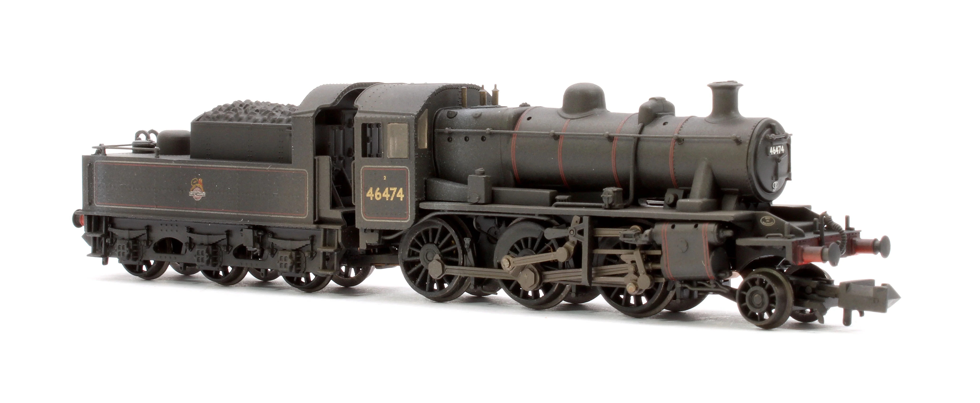 372-626B Pre-Owned LMS Ivatt 2MT 46474 BR Lined Black (Early Emblem) Steam Locomotive - Weathered - Image 5