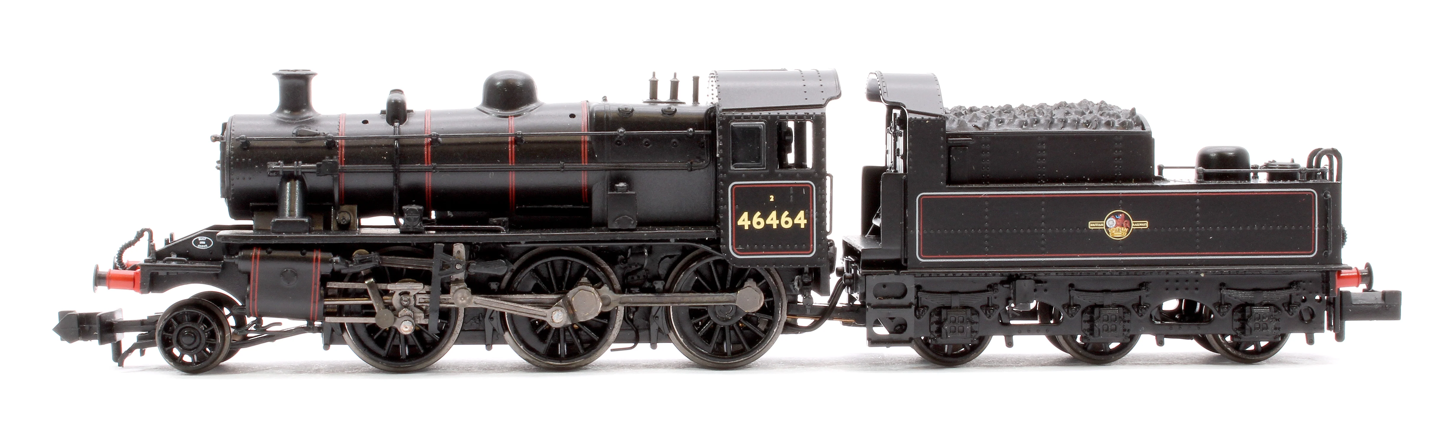 372-628B LMS Ivatt 2MT 46464 BR Lined Black (Late Crest) Steam Locomotive - Image 5