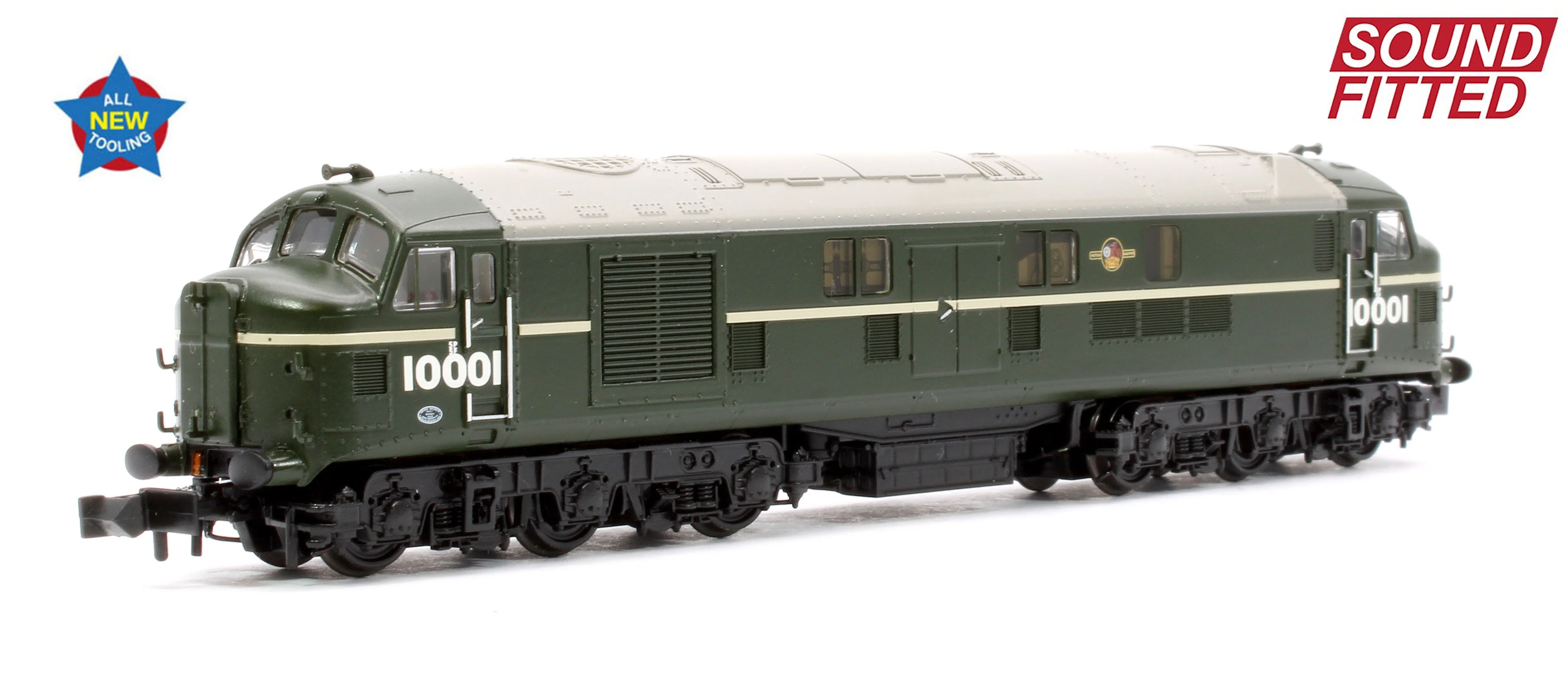 372-915SF LMS 10001 BR Green (Late Crest) Diesel Locomotive - DCC Sound