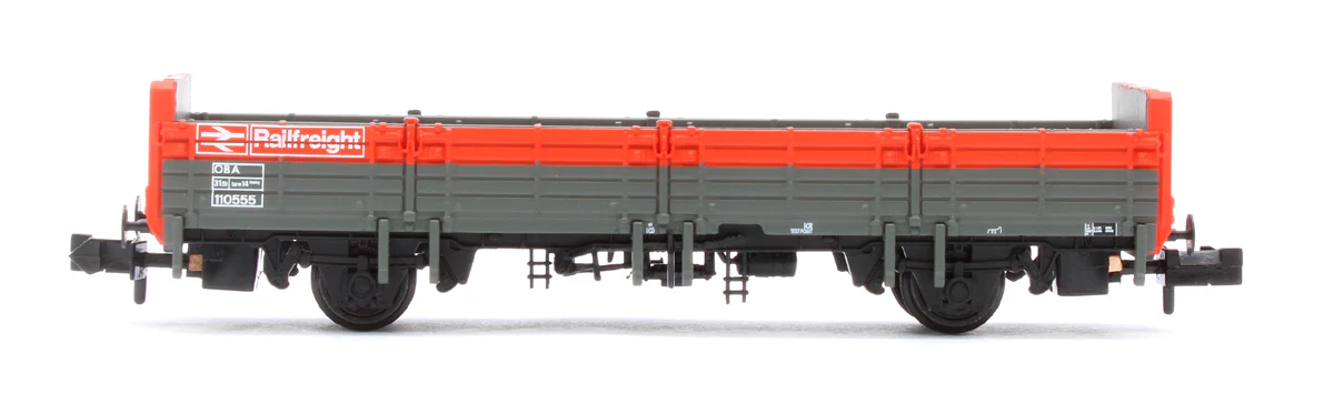 373-626F BR OBA Open Wagon Low Ends BR Railfreight Red & Grey No.110555 - Image 2