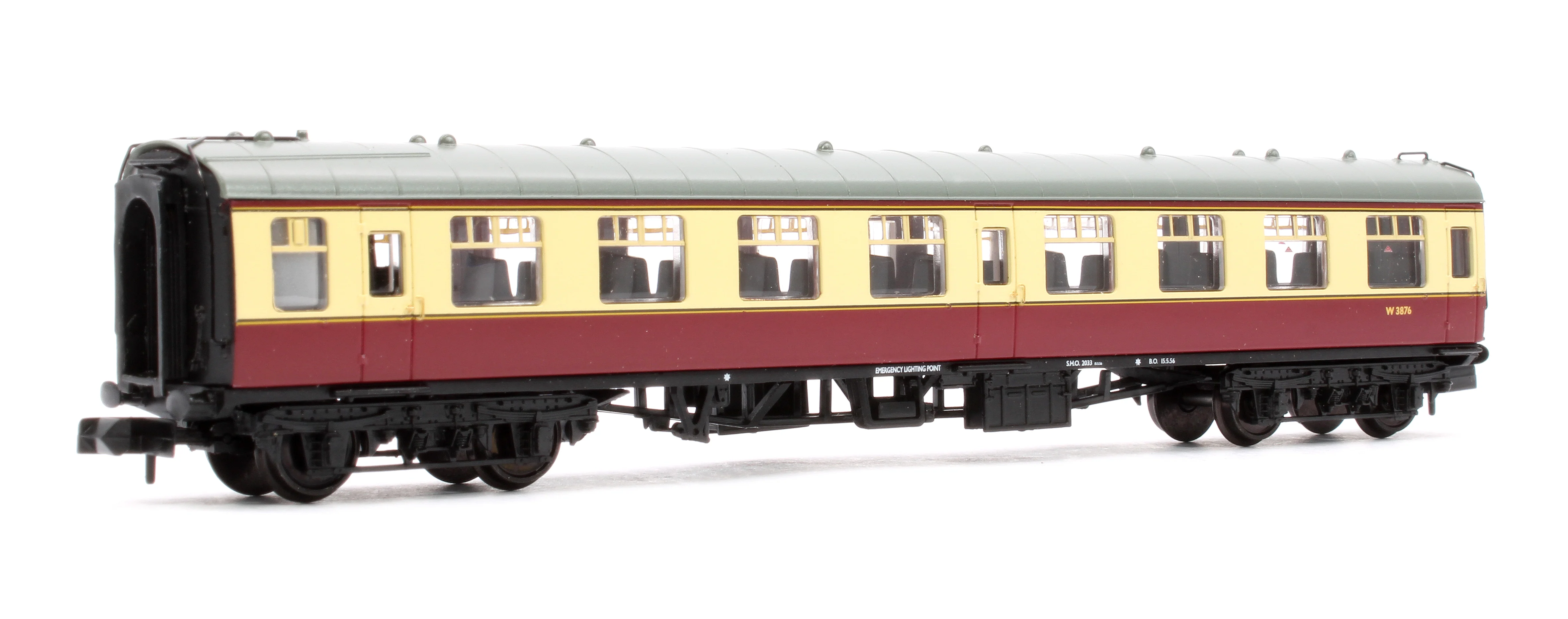 374-010H BR Mk1 TSO Tourist Second Open BR Crimson & Cream No. W3876 - Image 3