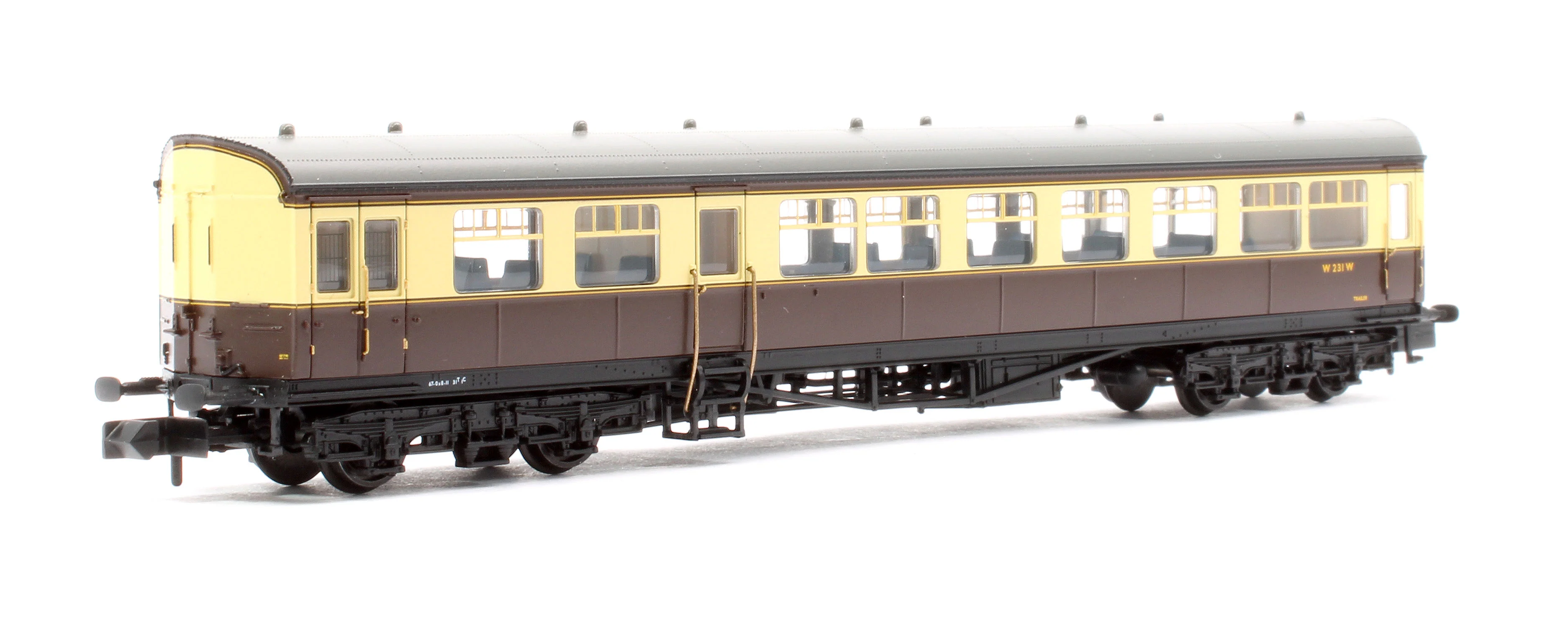374-614 GWR Hawksworth Auto-Trailer BR (WR) Chocolate & Cream - Image 3