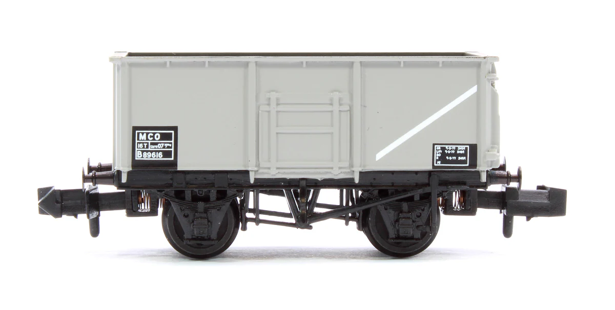 377-255B BR 16T Steel Mineral Wagon BR Grey (TOPS) No. B89616 - Image 2