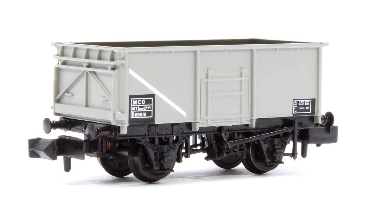 377-255B BR 16T Steel Mineral Wagon BR Grey (TOPS) No. B89616 - Image 3