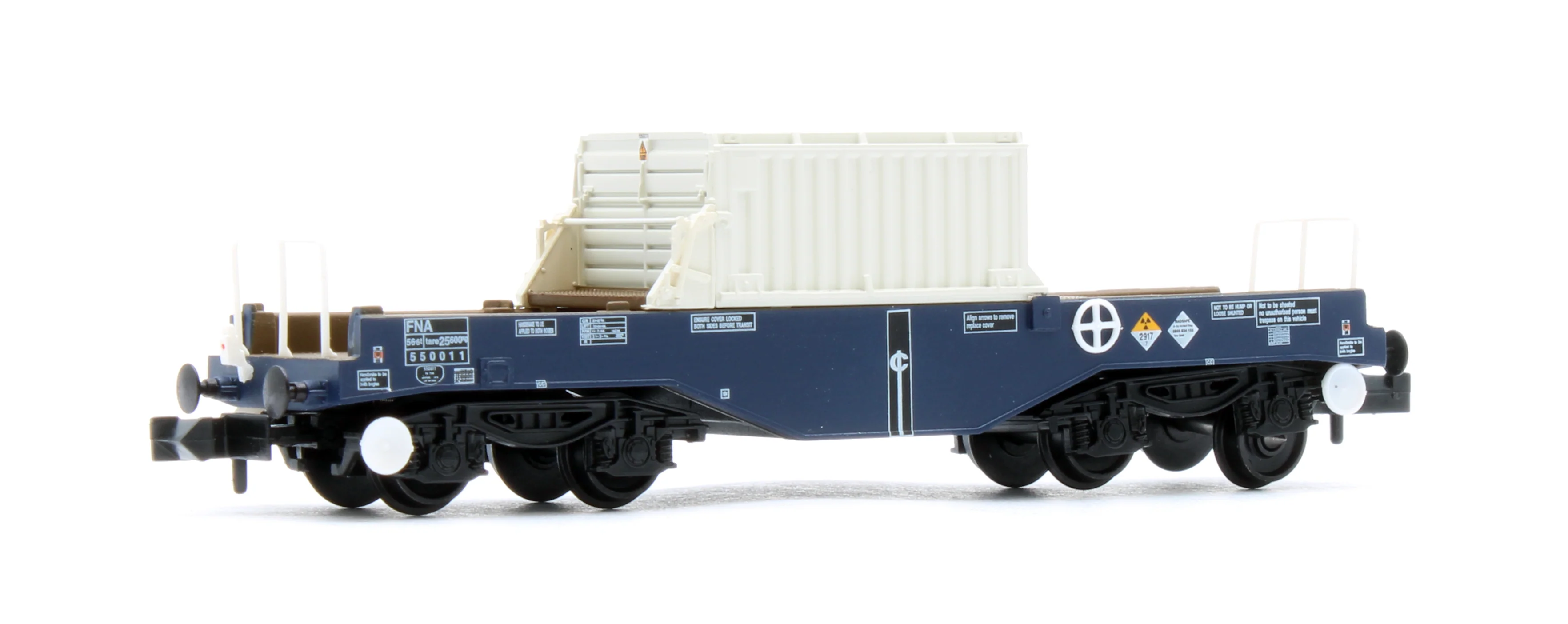 377-803 BR FNA Nuclear Flask Wagon with Flat Floor DRS Blue with Flask No.550011 - Image 2