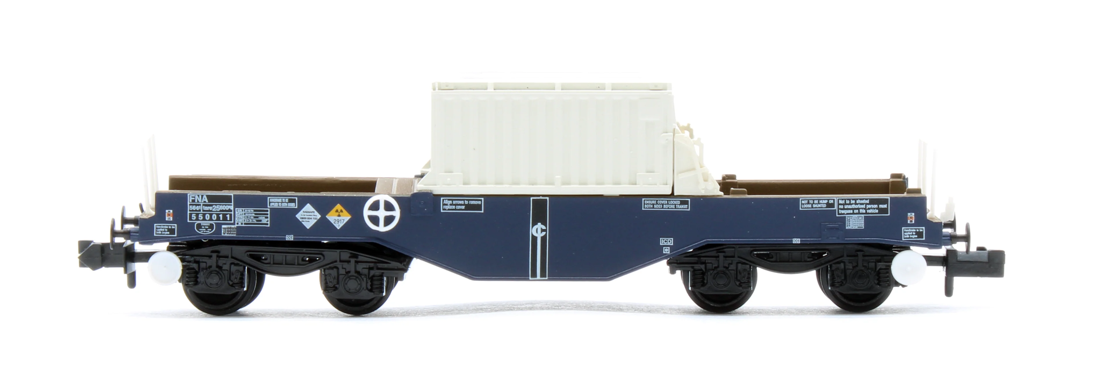 377-803 BR FNA Nuclear Flask Wagon with Flat Floor DRS Blue with Flask No.550011 - Image 3