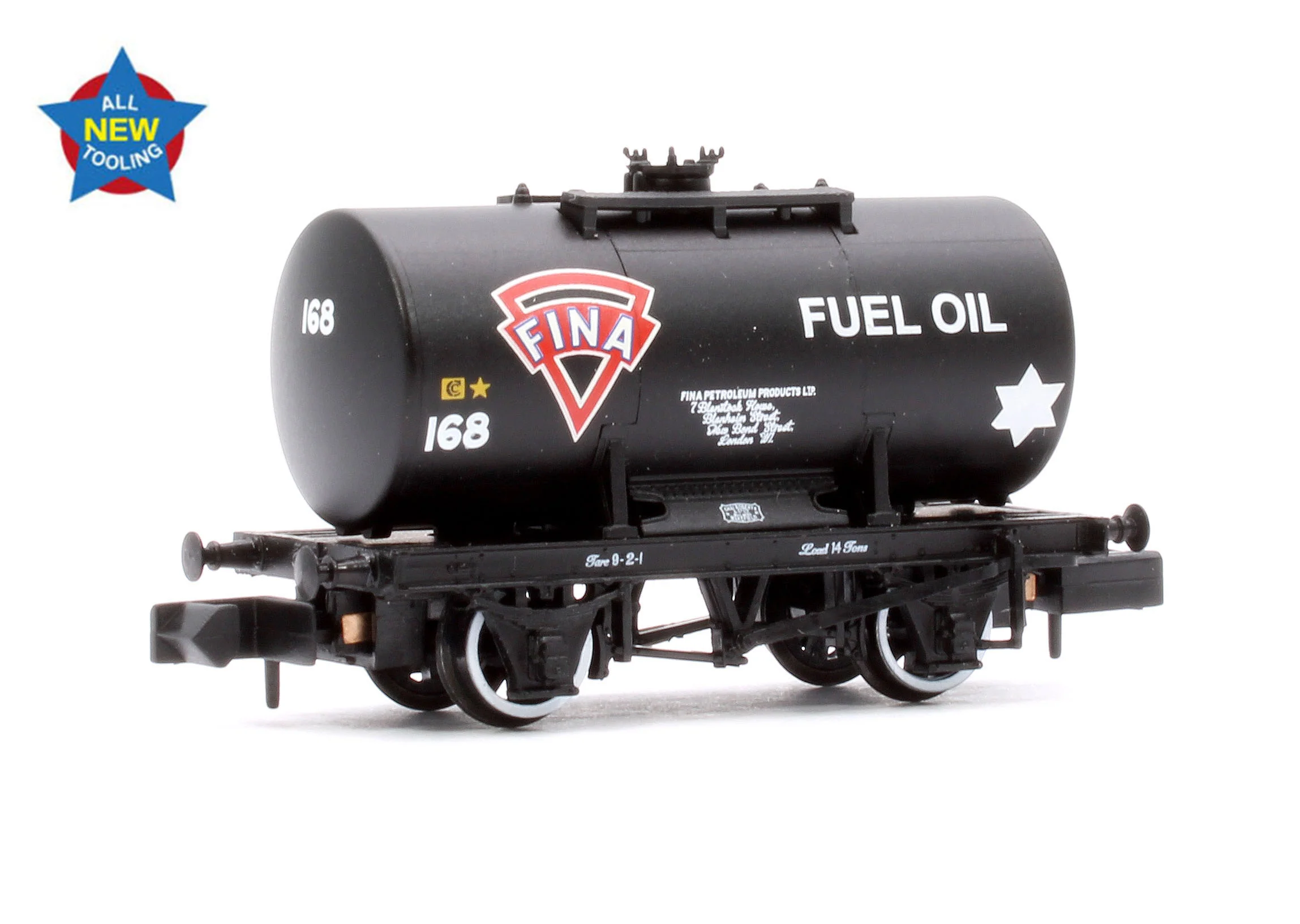 378-003 14T Anchor-Mounted Tank Wagon 'Fina' Black No. 168