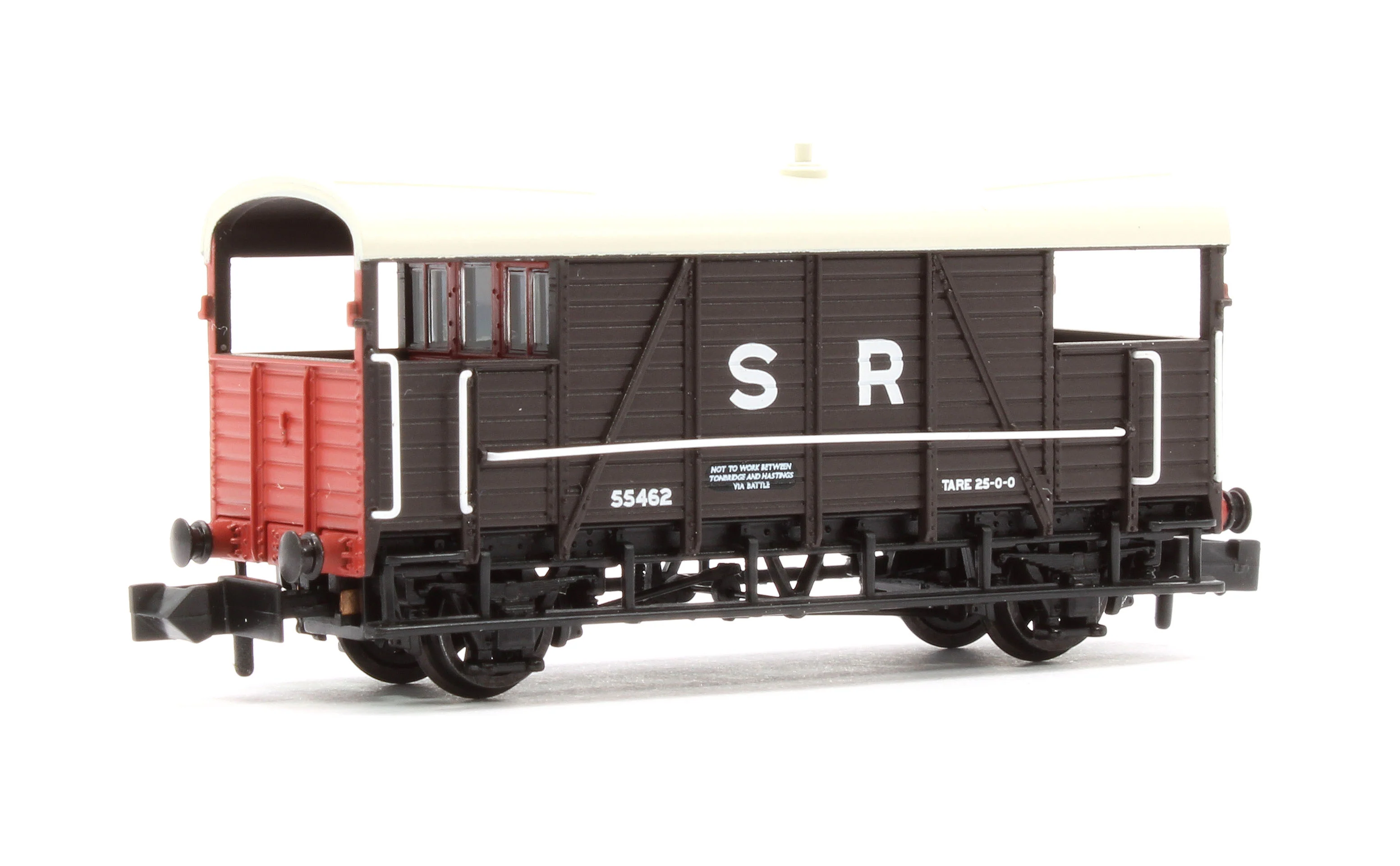 378-026 SE&CR 25T 'Dance Hall' Brake Van SR Brown No.55462