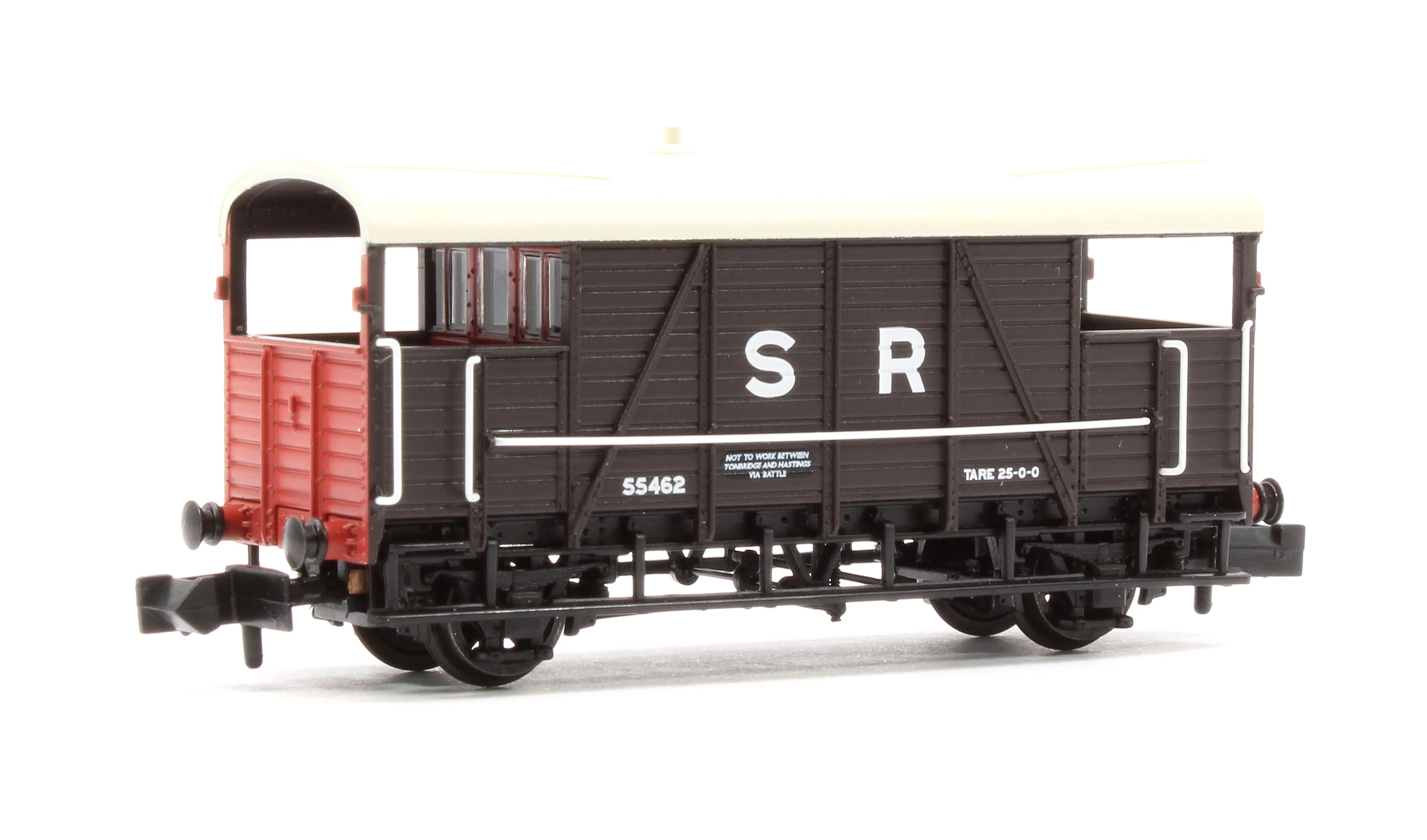 378-026 SE&CR 25T 'Dance Hall' Brake Van SR Brown No.55462 - Image 3