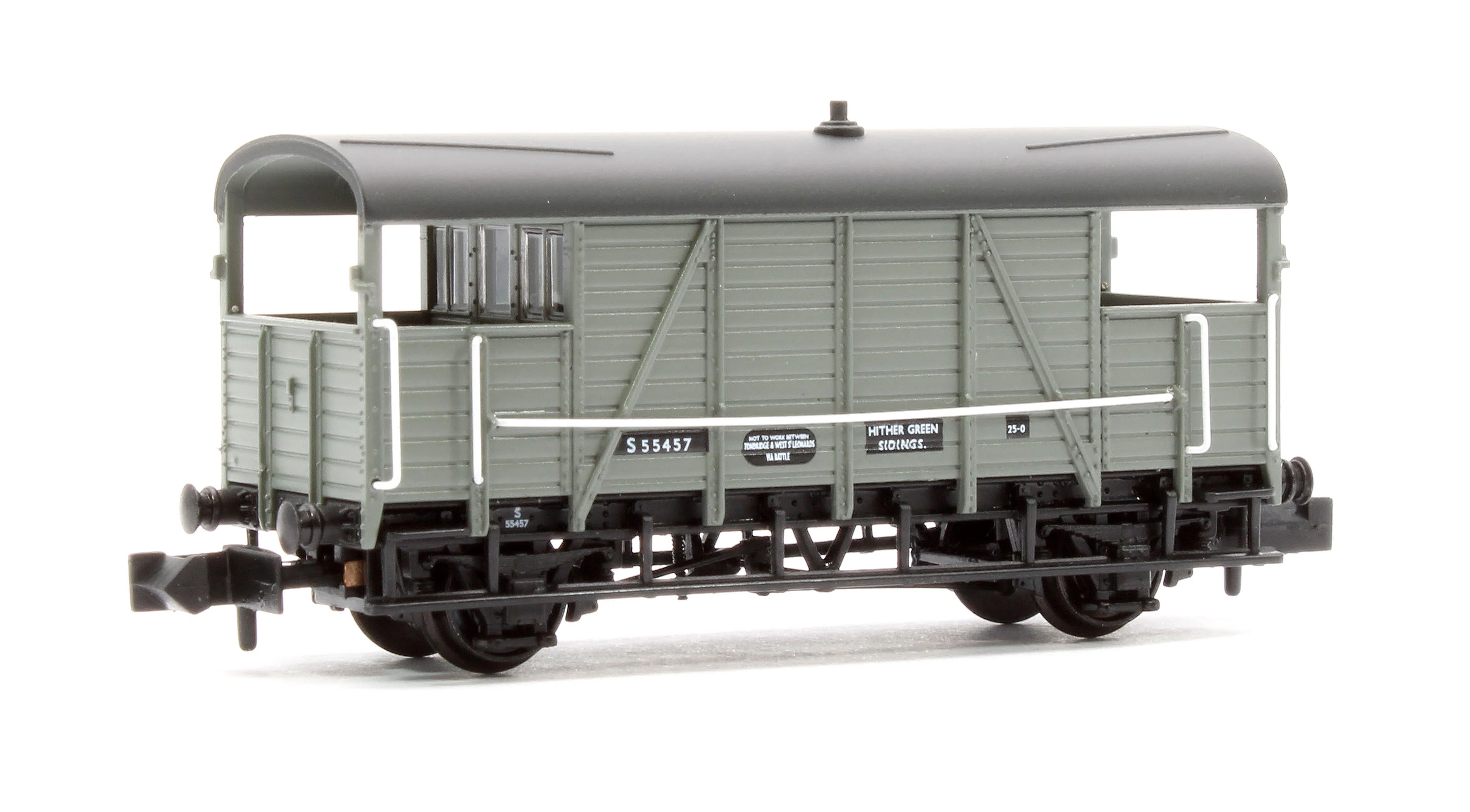 378-027 SE&CR 25T 'Dance Hall' Brake Van BR Grey No.S55457 - Image 3