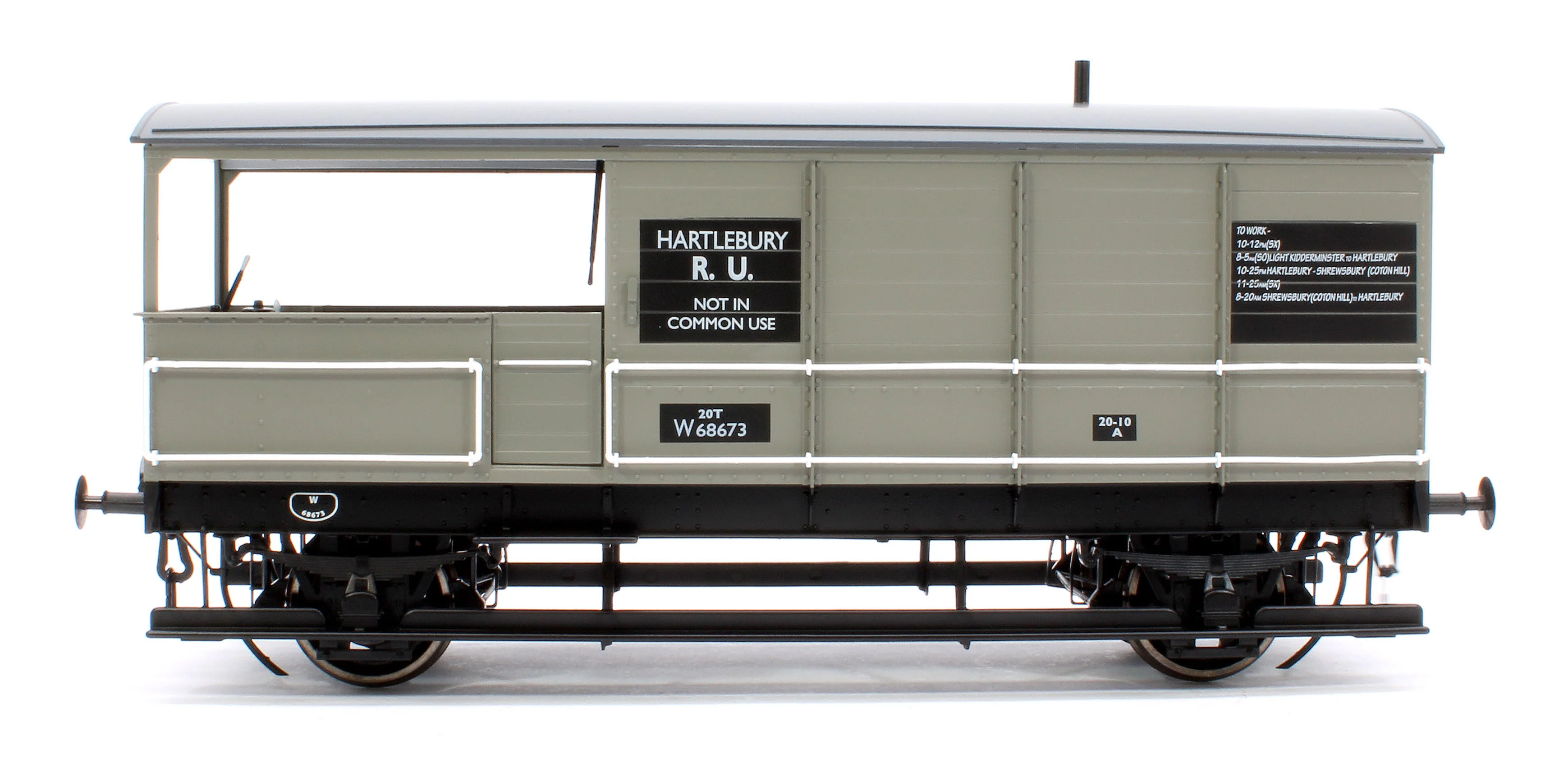 7F-300-006 Great Western Toad Brake Van Diagram AA20 Grey W68673 - Image 2