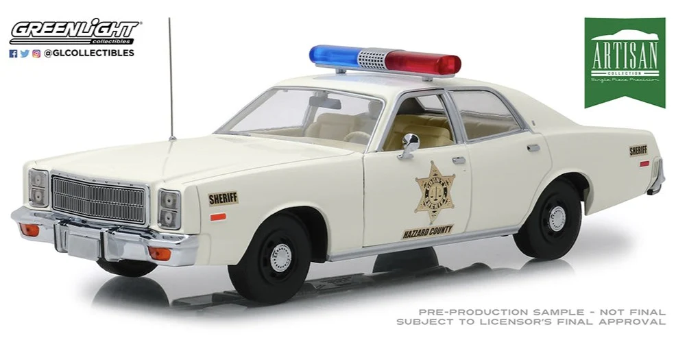 GL19055 Hazzard County Sheriff 1977 Plymouth Fury - Artisan Collection