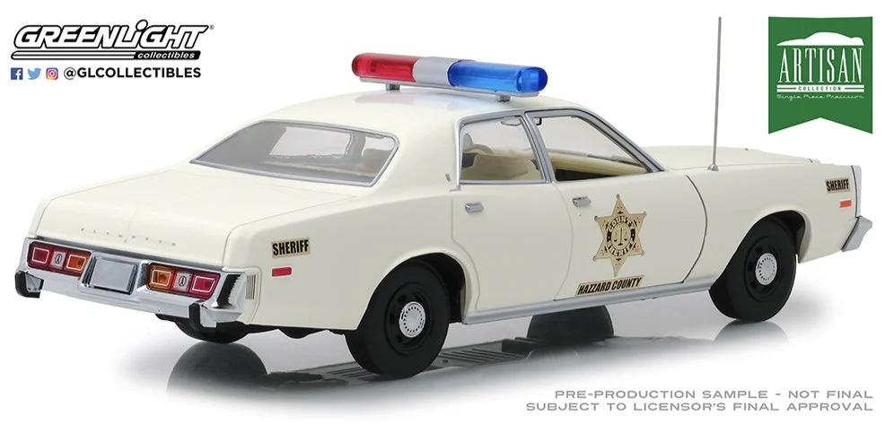 GL19055 Hazzard County Sheriff 1977 Plymouth Fury - Artisan Collection - Image 2