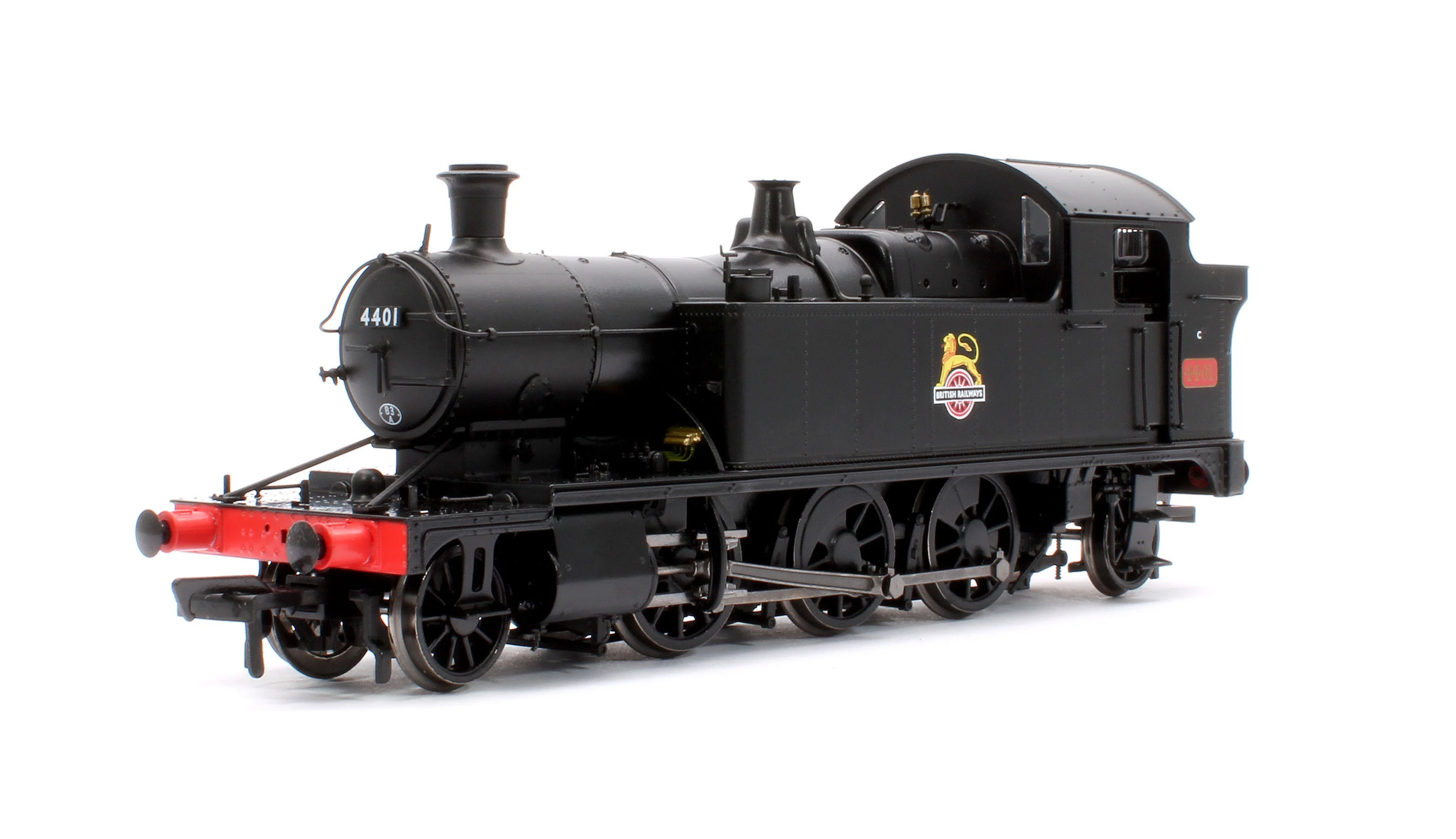 951508 GWR 44XX ‘Small Prairie’ BR Early Crest Plain Black No.4401 2-6-2T Steam Locomotive - DCC Sound