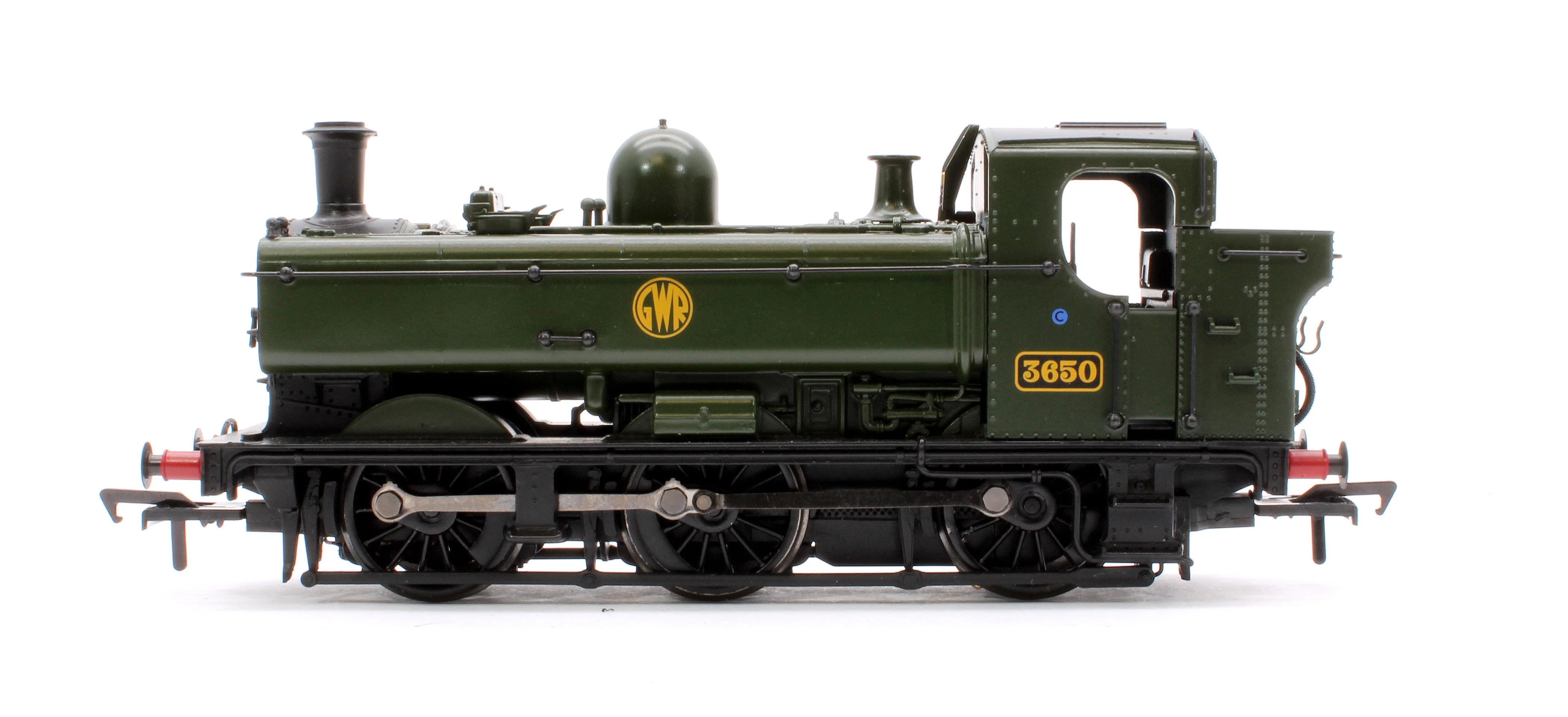 32-198 GWR 8750 Pannier Tank 3650 GWR Green (Shirtbutton) Steam Locomotive - Image 5