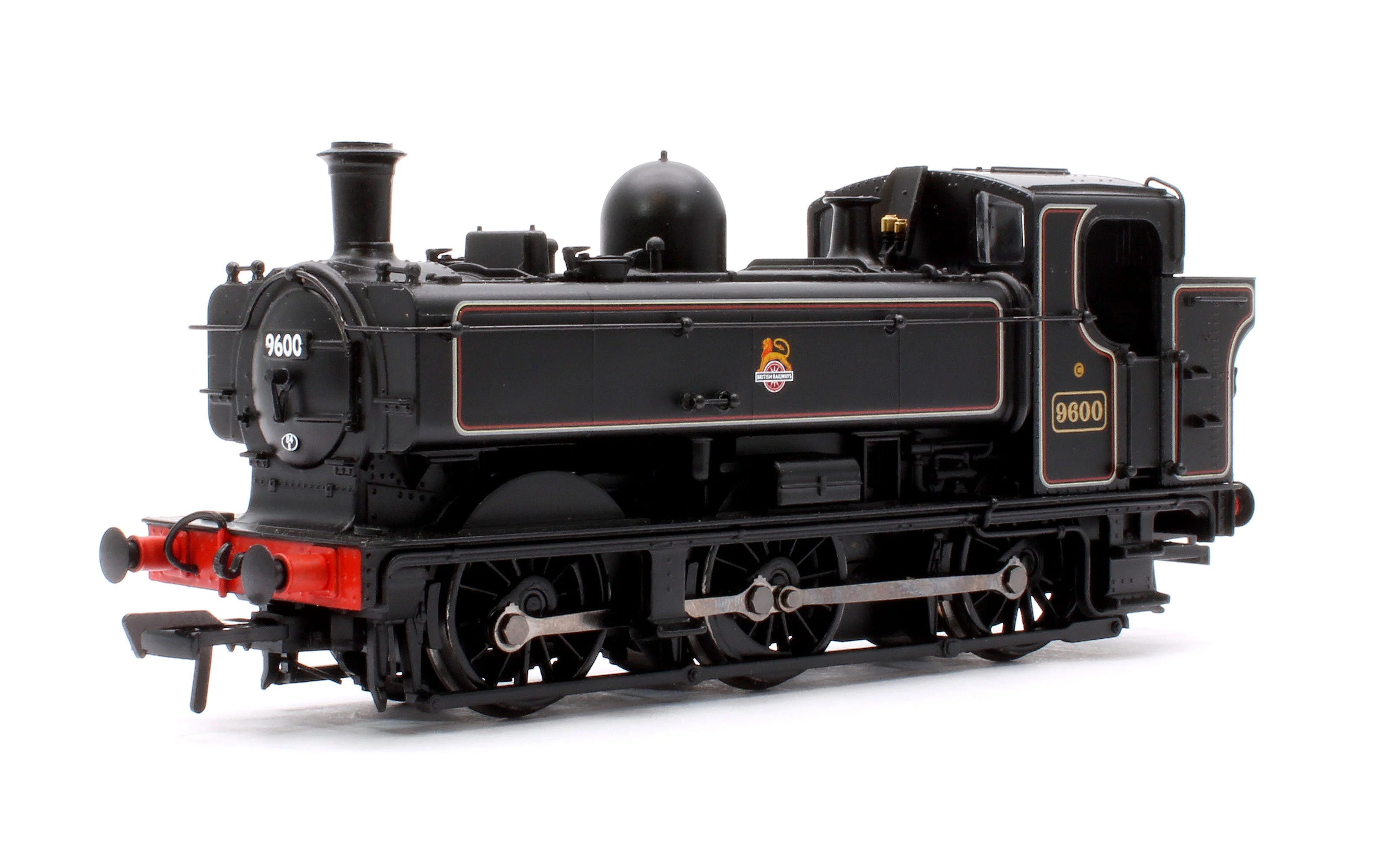 32-205B GWR 8750 Pannier Tank 9600 BR Lined Black (Early Emblem) Steam Locomotive