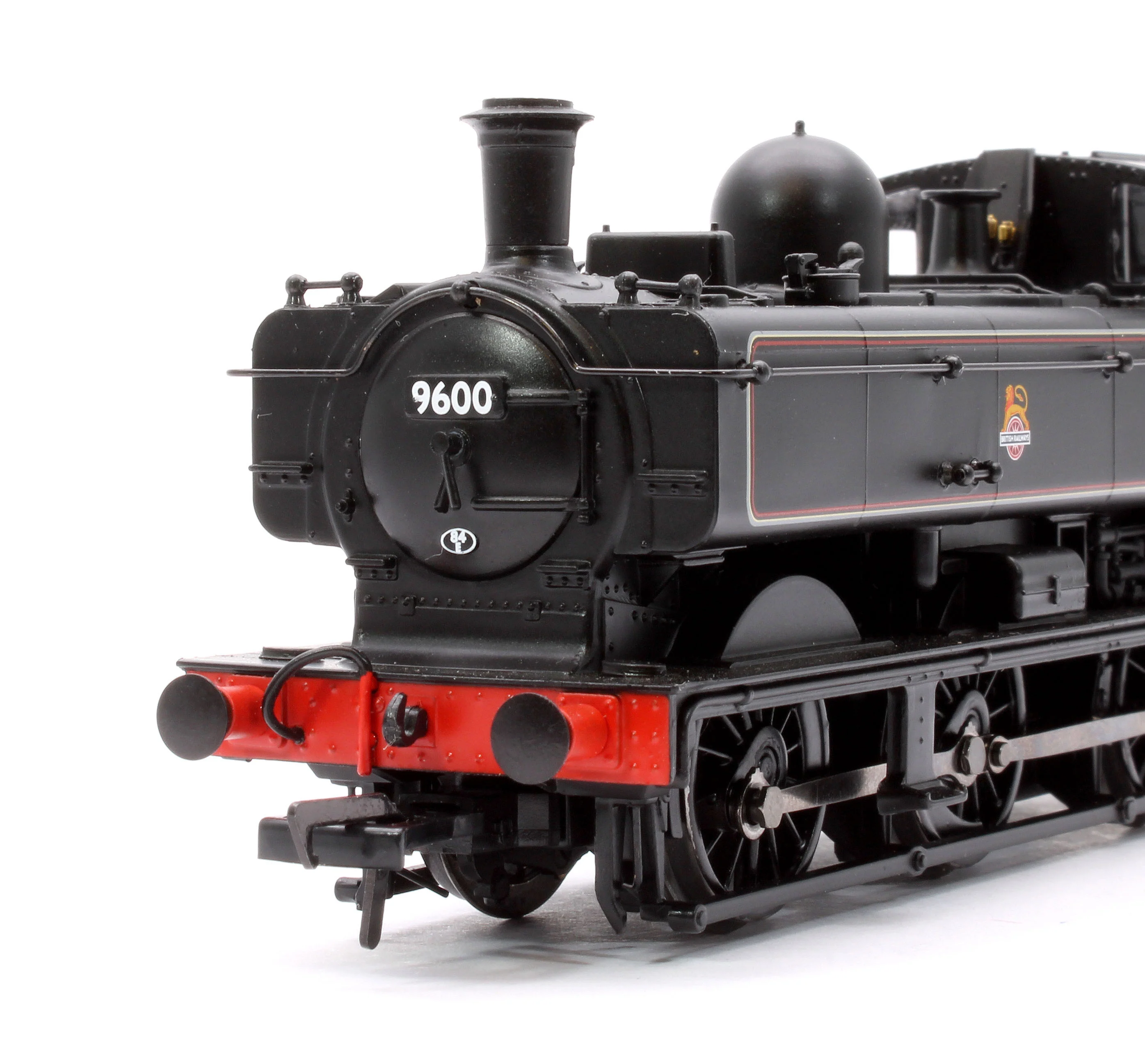 32-205B GWR 8750 Pannier Tank 9600 BR Lined Black (Early Emblem) Steam Locomotive - Image 7