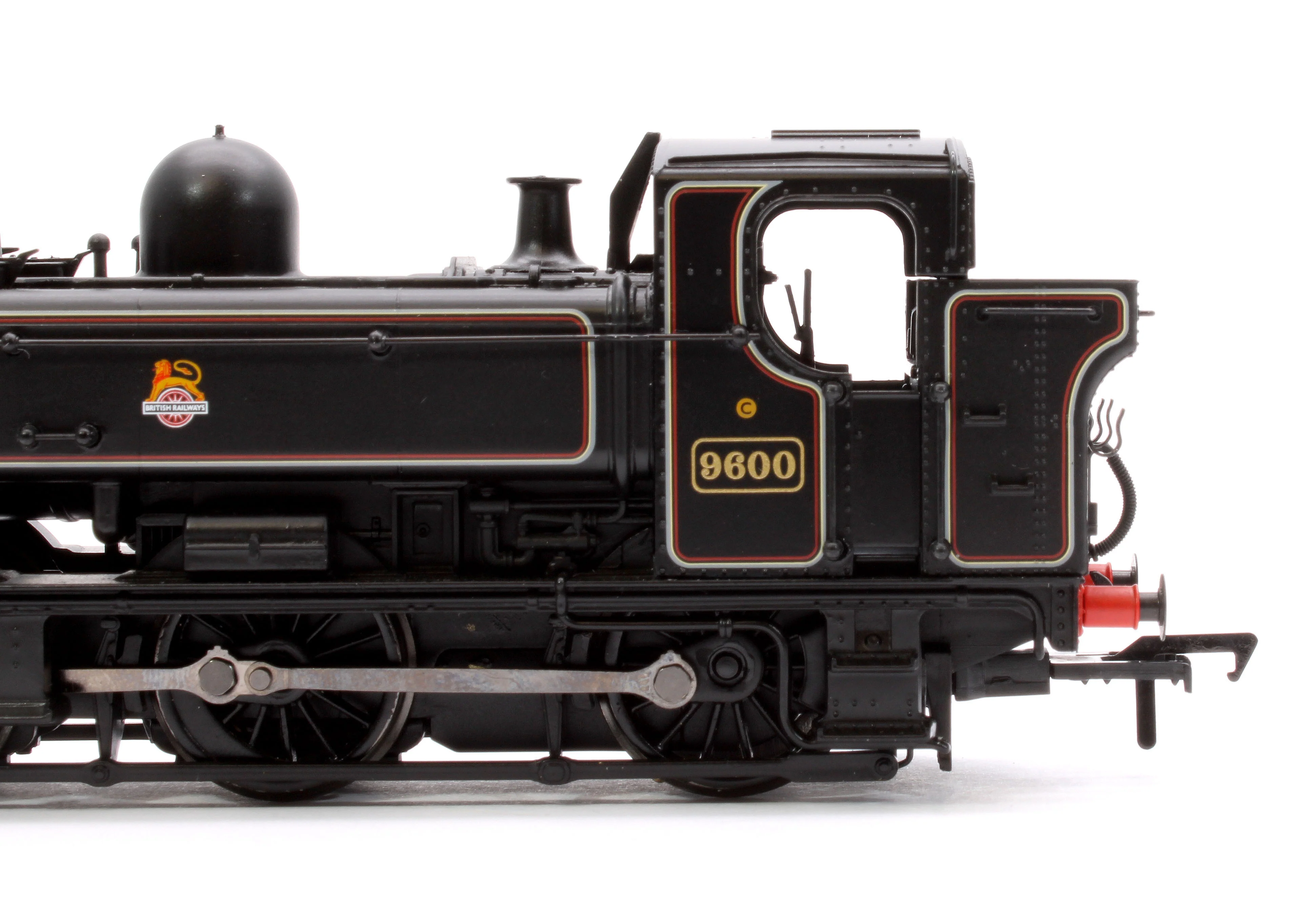 32-205B GWR 8750 Pannier Tank 9600 BR Lined Black (Early Emblem) Steam Locomotive - Image 8