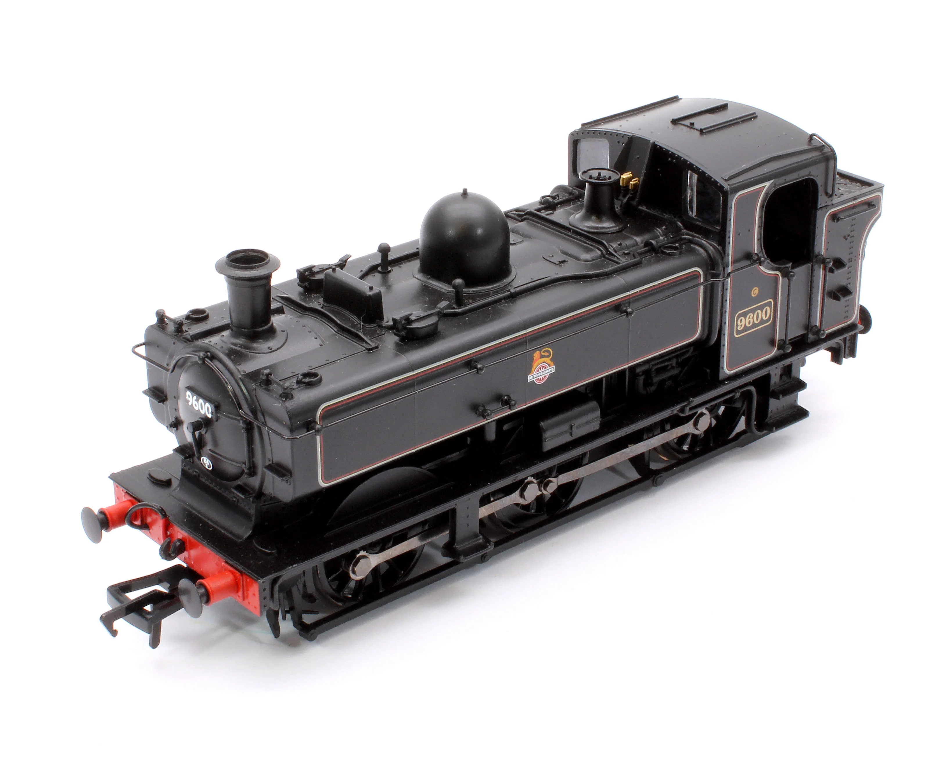 32-205B GWR 8750 Pannier Tank 9600 BR Lined Black (Early Emblem) Steam Locomotive - Image 9