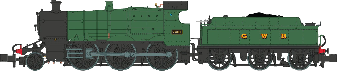 2S-043-003S GWR Churchward Built 63xx 2-6-0 Mogul 7301 'GWR' Green - Sound Fitted - Image 2
