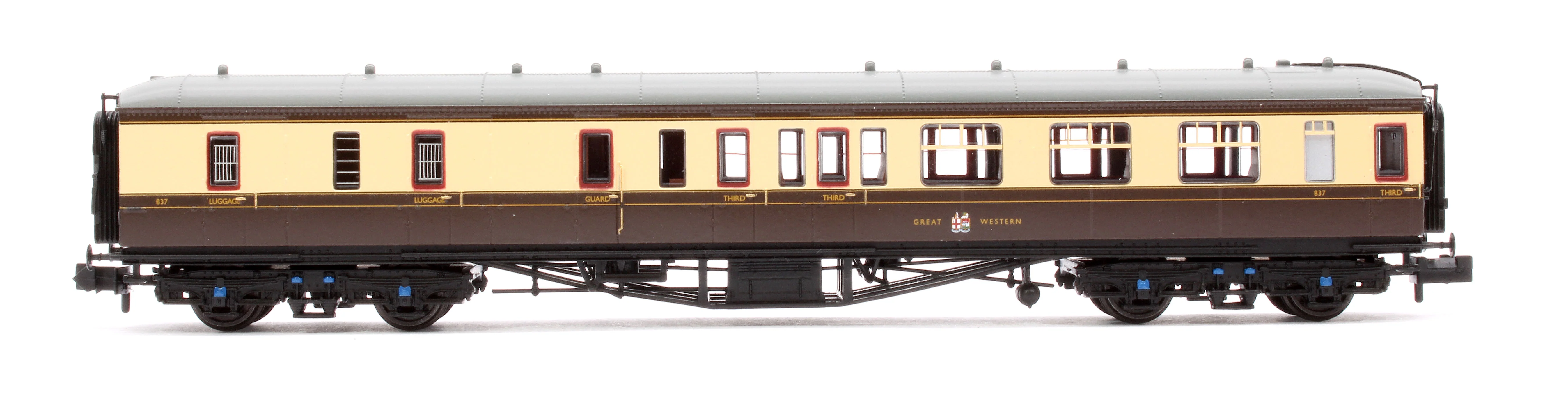 374-511A GWR Hawksworth Brake Third Corridor GWR Chocolate & Cream No.837 - Image 2