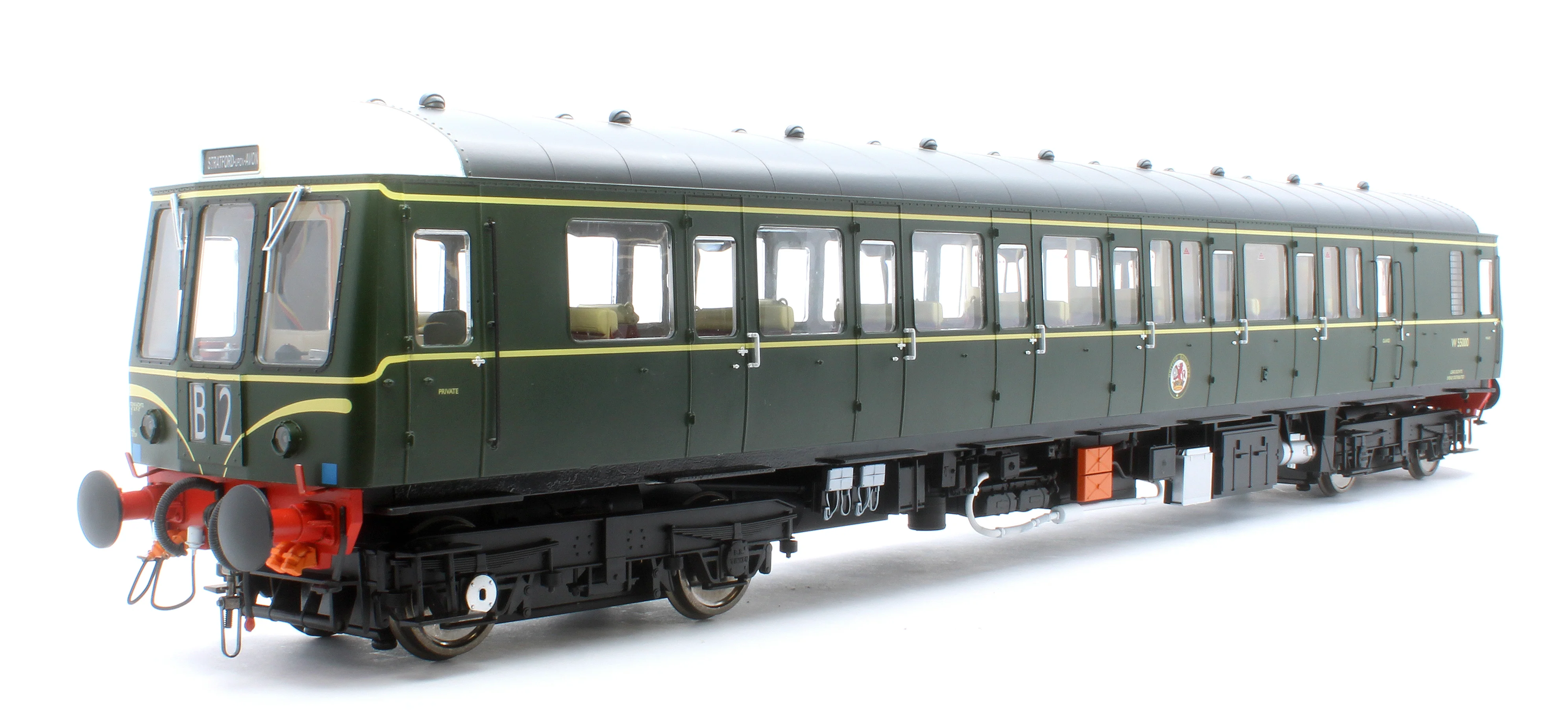 1220 Class 122 BR Green (Speed Whiskers) Single Car DMU W55000