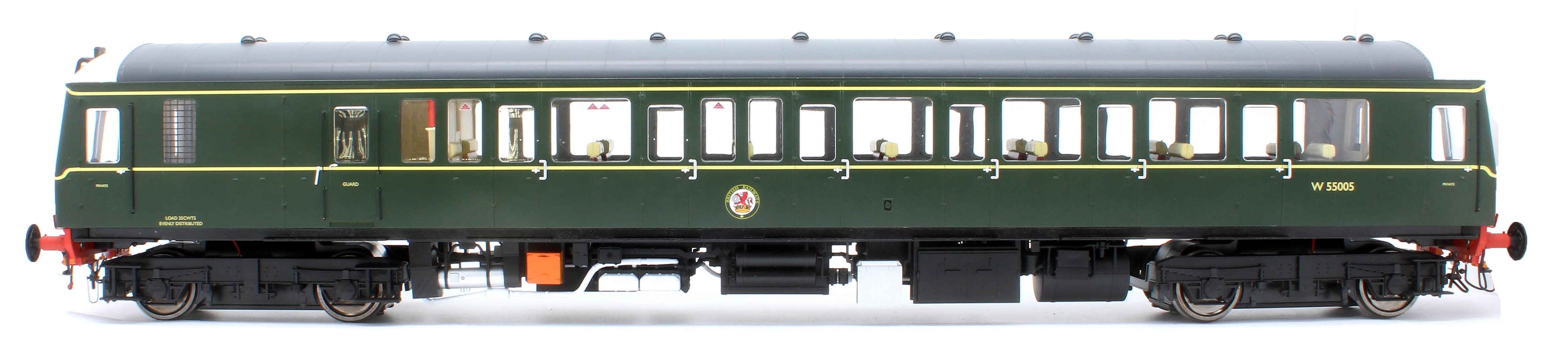 1221 Class 122 BR Green (Small Yellow Panel) Single Car DMU W55005 - Image 6