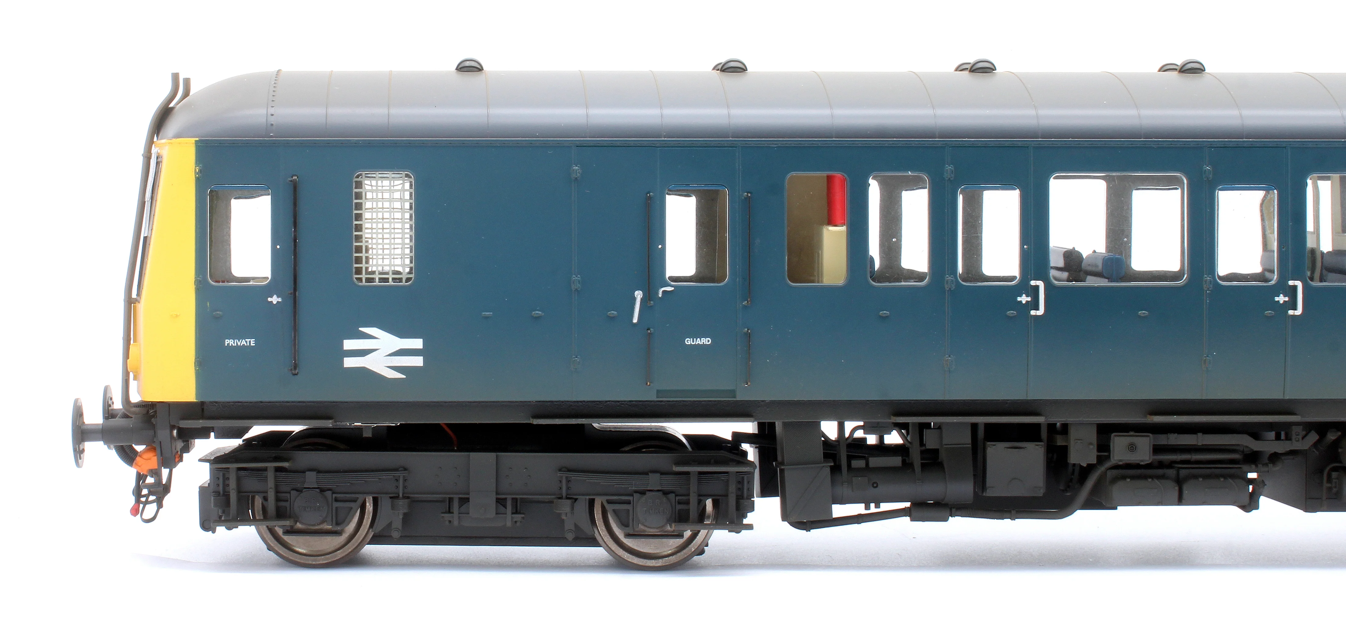 1227 Class 122 BR Blue (Yellow Ends) Single Car DMU TDB975227 - Weathered - Image 7